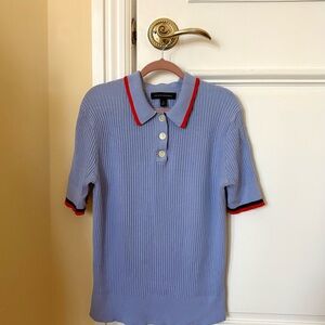 Banana Republic Light Blue Knit Polo Size Small